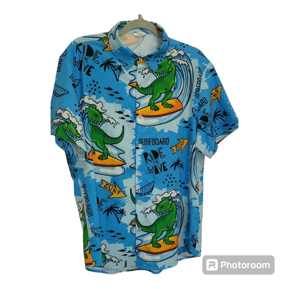 Simmashah Dinosour Ride the Wave Shirt‎ 👕 🦖surf🦖board🦖surfboard😎